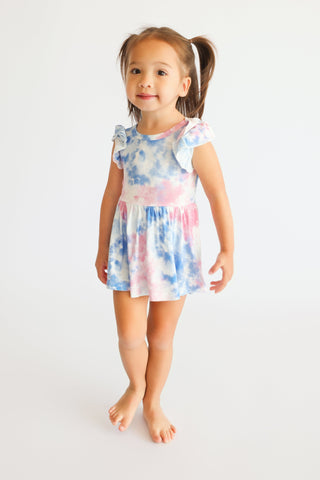 COTTON CANDY TIE DYE DREAM CAP SLEEVE BODYSUIT DRESS