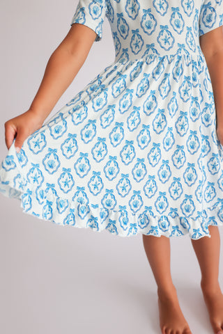 MERMAID MEDALLIONS DREAM RUFFLE DRESS