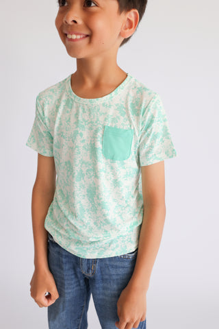 SEAFOAM TIE DYE DREAM POCKET TEE