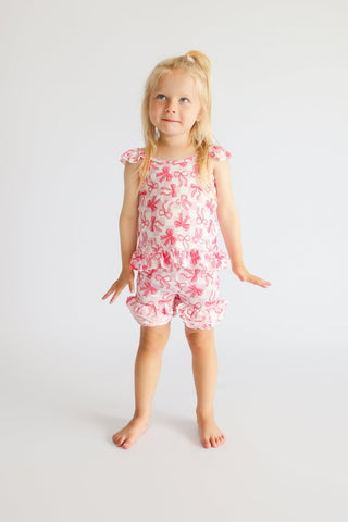 BOW CHECKERED CHARM DREAM RUFFLE SHORTS