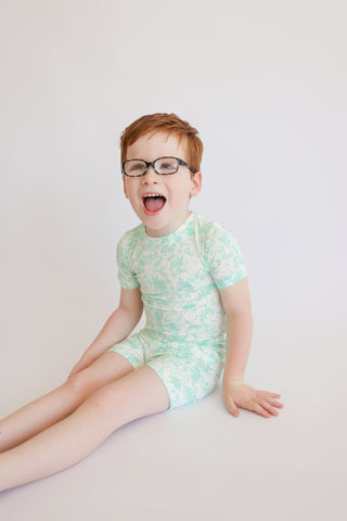 SEAFOAM TIE DYE DREAM SHORT SET