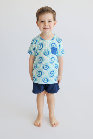 OCEAN WAVES TIE DYE DREAM POCKET TEE