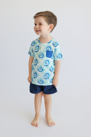 OCEAN WAVES TIE DYE DREAM POCKET TEE