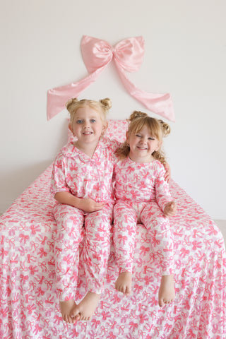 BOW CHECKERED CHARM DREAM GIRL'S FLARE SET