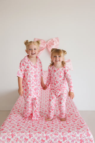 BOW CHECKERED CHARM DREAM GIRL'S FLARE SET