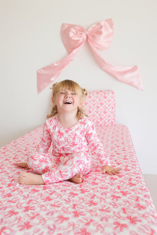 BOW CHECKERED CHARM DREAM TWIN SHEET SET