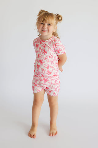 BOW CHECKERED CHARM DREAM SHORT SET