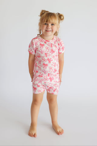 BOW CHECKERED CHARM DREAM SHORT SET