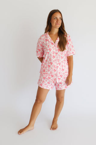 BOW CHECKERED CHARM WOMEN’S DREAM SHORT SET