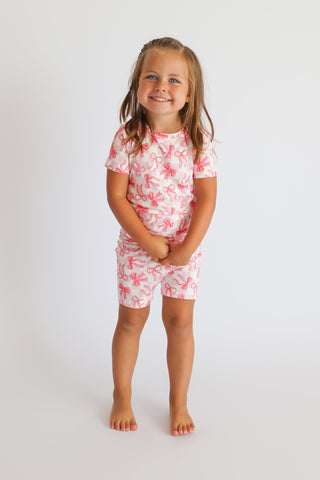 BOW CHECKERED CHARM DREAM SHORT SET