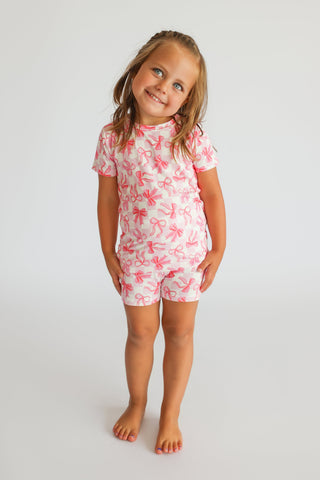 BOW CHECKERED CHARM DREAM SHORT SET