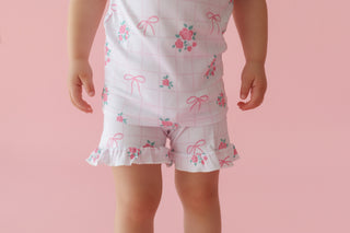 TIED WITH ROSES DREAM RUFFLE SHORT SET
