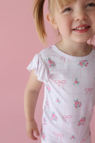 TIED WITH ROSES DREAM RUFFLE SHORT SET