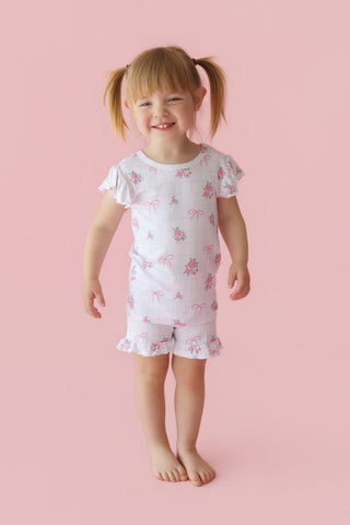 TIED WITH ROSES DREAM RUFFLE SHORT SET