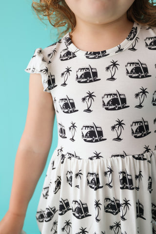 COASTAL CRUISER CAP SLEEVE DREAM RUFFLE DRESS