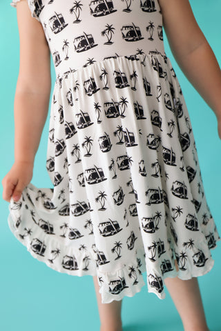 COASTAL CRUISER CAP SLEEVE DREAM RUFFLE DRESS