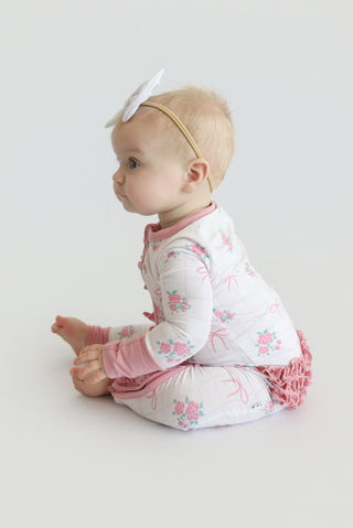 TIED WITH ROSES DREAM RUFFLE ROMPER