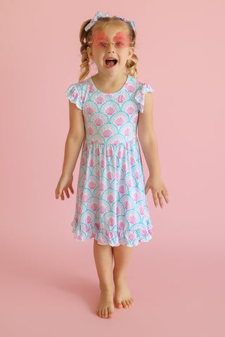 COQUETTE COAST CAP SLEEVE DREAM RUFFLE DRESS