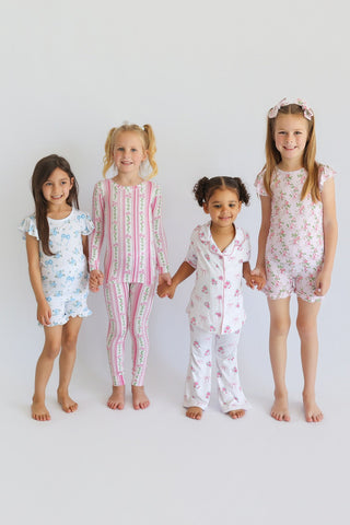 POWDER BLUE POSIE DREAM RUFFLE SHORT SET