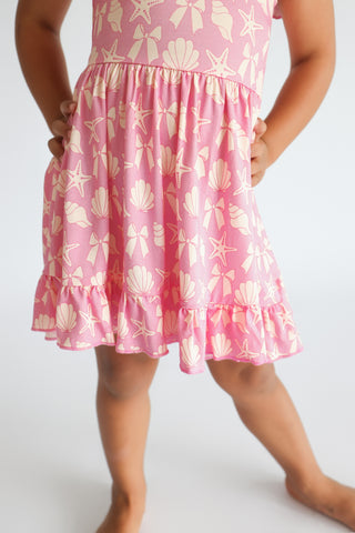 COASTAL CHIC DREAM TIE BACK RUFFLE DRESS