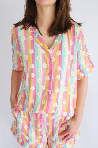 DAISY STRIPE DELIGHT WOMEN’S DREAM SHORT SET