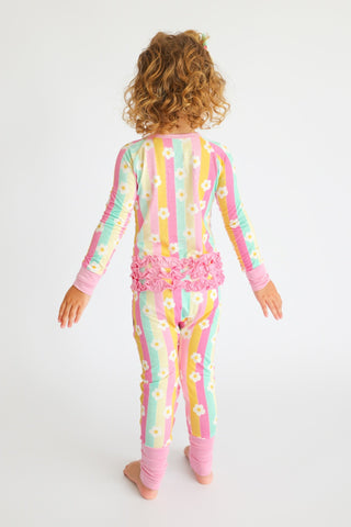 DAISY STRIPE DELIGHT DREAM RUFFLE ROMPER