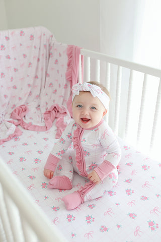 TIED WITH ROSES DREAM CRIB SHEET