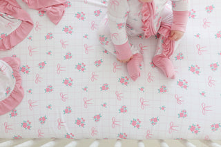 TIED WITH ROSES DREAM CRIB SHEET
