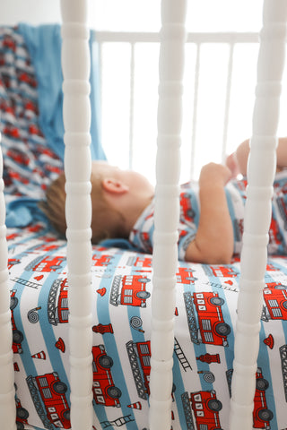 FIRETRUCK FRENZY DREAM CRIB SHEET