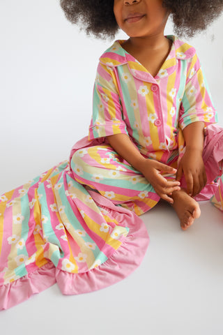 DAISY STRIPE DELIGHT DREAM GIRL'S FLARE SET