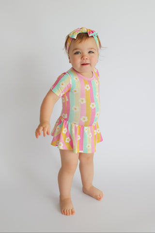 DAISY STRIPE DELIGHT DREAM BODYSUIT DRESS