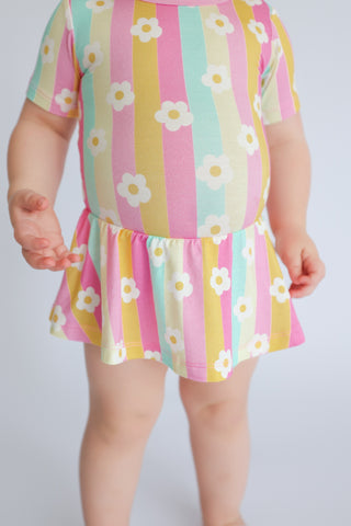 DAISY STRIPE DELIGHT DREAM BODYSUIT DRESS