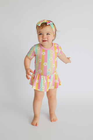 DAISY STRIPE DELIGHT DREAM BODYSUIT DRESS