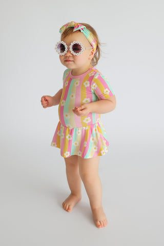 DAISY STRIPE DELIGHT DREAM BODYSUIT DRESS