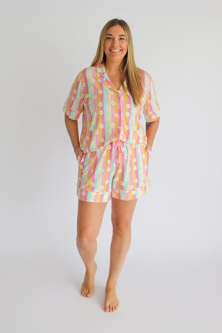 DAISY STRIPE DELIGHT WOMEN’S DREAM SHORT SET