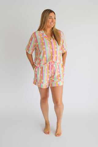 DAISY STRIPE DELIGHT WOMEN’S DREAM SHORT SET