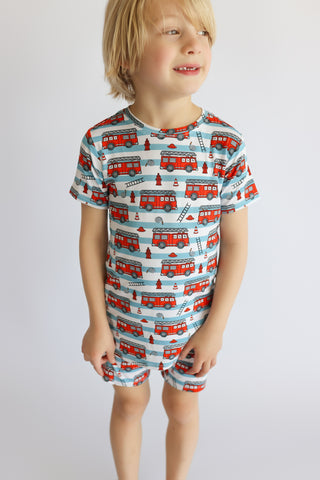 FIRETRUCK FRENZY DREAM SHORT SET