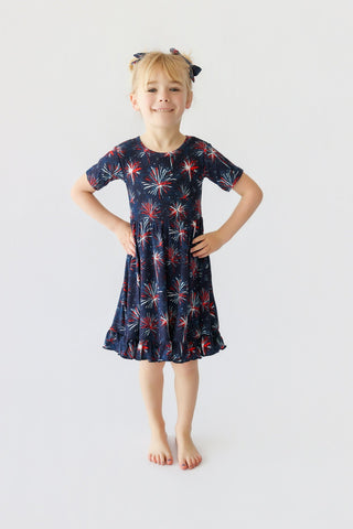 RED, WHITE & BOOM DREAM RUFFLE DRESS