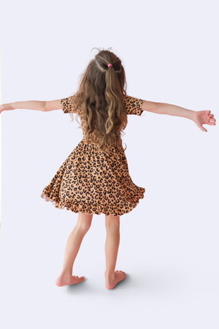 LEOPARD DREAM RUFFLE DRESS