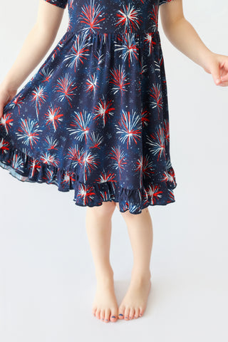 RED, WHITE & BOOM DREAM RUFFLE DRESS
