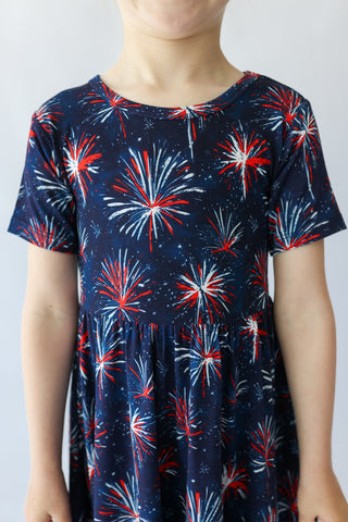 RED, WHITE & BOOM DREAM RUFFLE DRESS