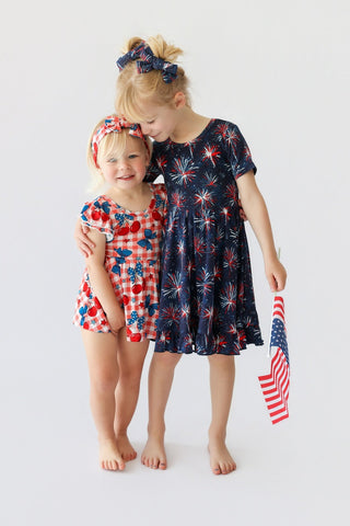 RED, WHITE & BOOM DREAM RUFFLE DRESS