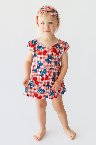 STAR-SPANGLED CHERRIES DREAM CAP SLEEVE BODYSUIT DRESS