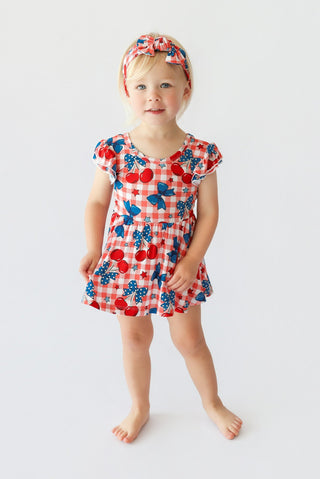 STAR-SPANGLED CHERRIES DREAM CAP SLEEVE BODYSUIT DRESS