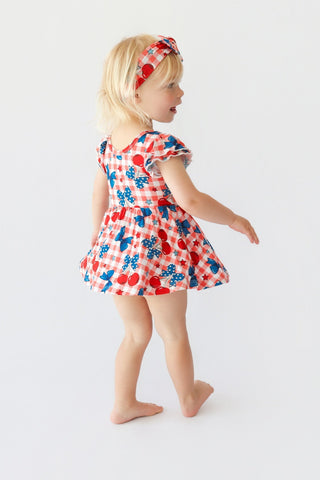 STAR-SPANGLED CHERRIES DREAM CAP SLEEVE BODYSUIT DRESS