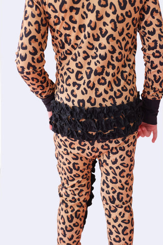 LEOPARD DREAM RUFFLE ROMPER