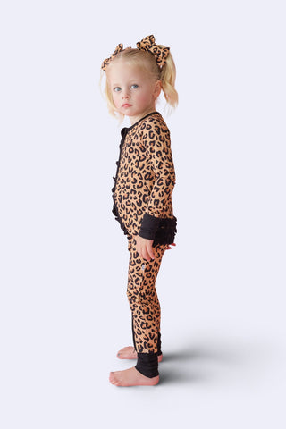 LEOPARD DREAM RUFFLE ROMPER