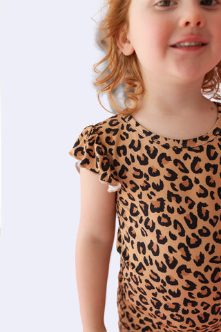 LEOPARD DREAM RUFFLE SHORT SET