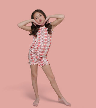 CANDY HEARTS DREAM RUFFLE SHORT SET