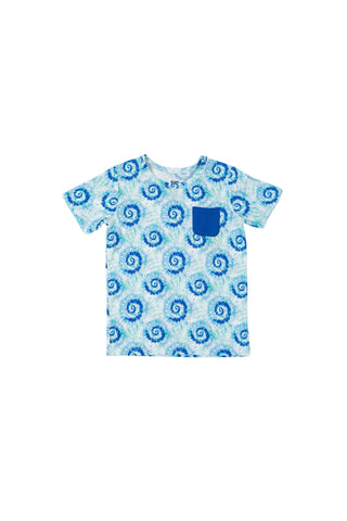 OCEAN WAVES TIE DYE DREAM POCKET TEE